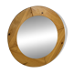 Vintage 70s round pine mirror Swedish design