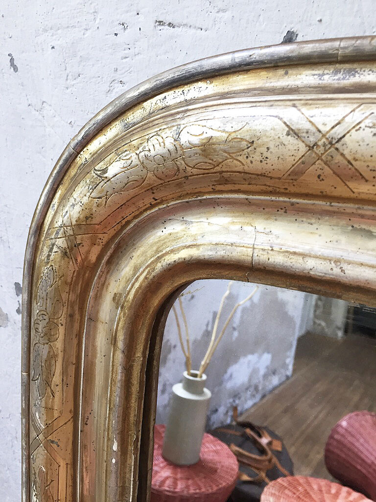 Mirror Louis Philippe flowered 75 x 109 cm