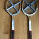 Vintage Pinguin rackets from the 1960s.