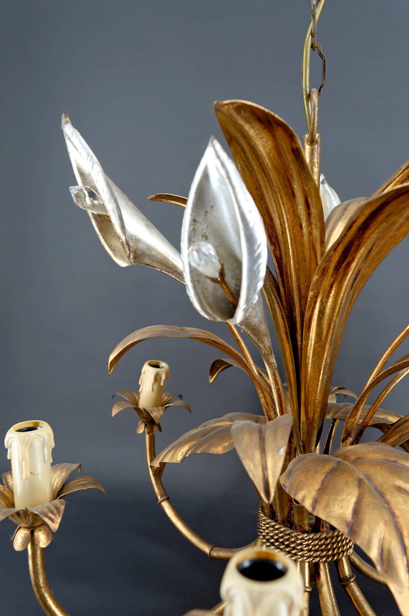 “Calla Lily” Chandelier by Hans Kögl, Hollywood Regency, c. 1970,