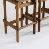 Vintage wooden bar stools 1960, set of 4