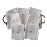 8 Anagram “V” Orange cotton fabric napkins