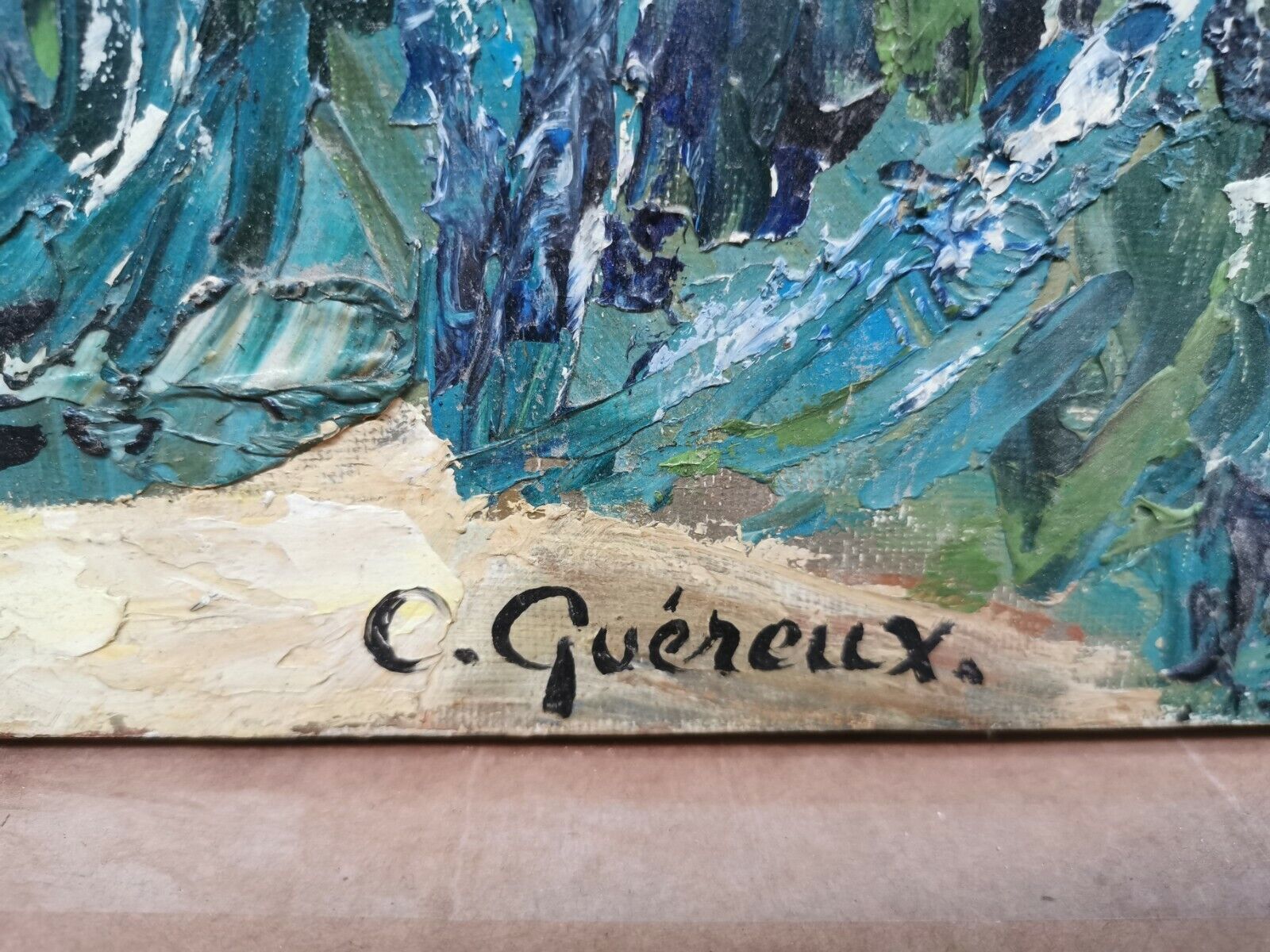 Painting signed Quéreux? landscape , Oil on canvas