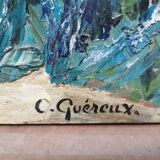 Painting signed Quéreux? landscape , Oil on canvas