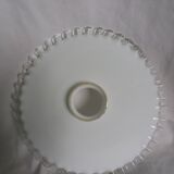White opaline lampshade with transparent edge