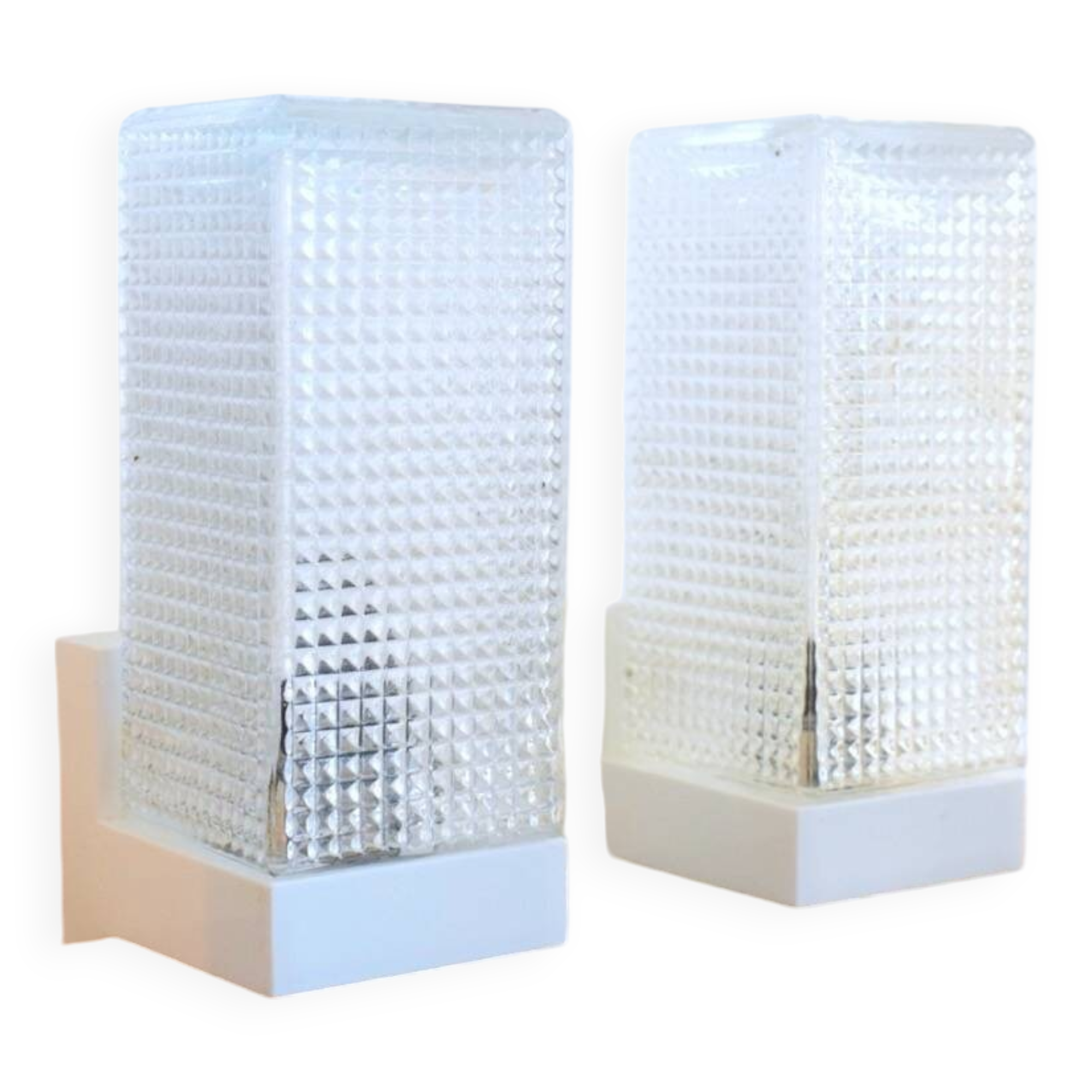 Paire d'applique vintage blanc