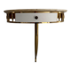 Floating wall console with drawer, brass body and marble top, 1960s, Italy