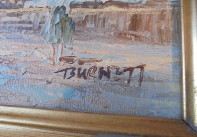 Peinture à l'huile originale de caroline burnett (1877 - 1950)