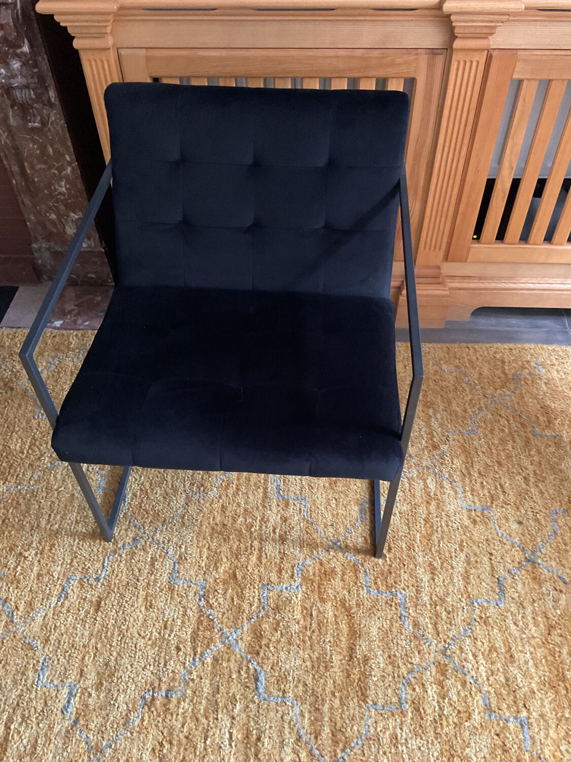 Cube velvet armchair