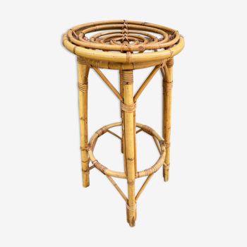 Tabouret de bar en rotin vintage