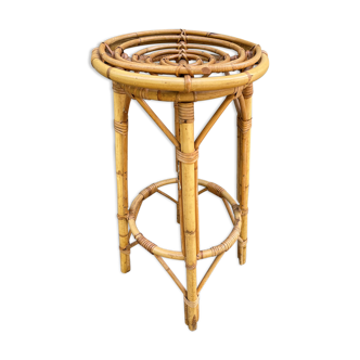 Tabouret de bar en rotin vintage