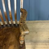 Brown English Windsor armchair with high back