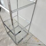 Designer chrome column display shelf - 1970s