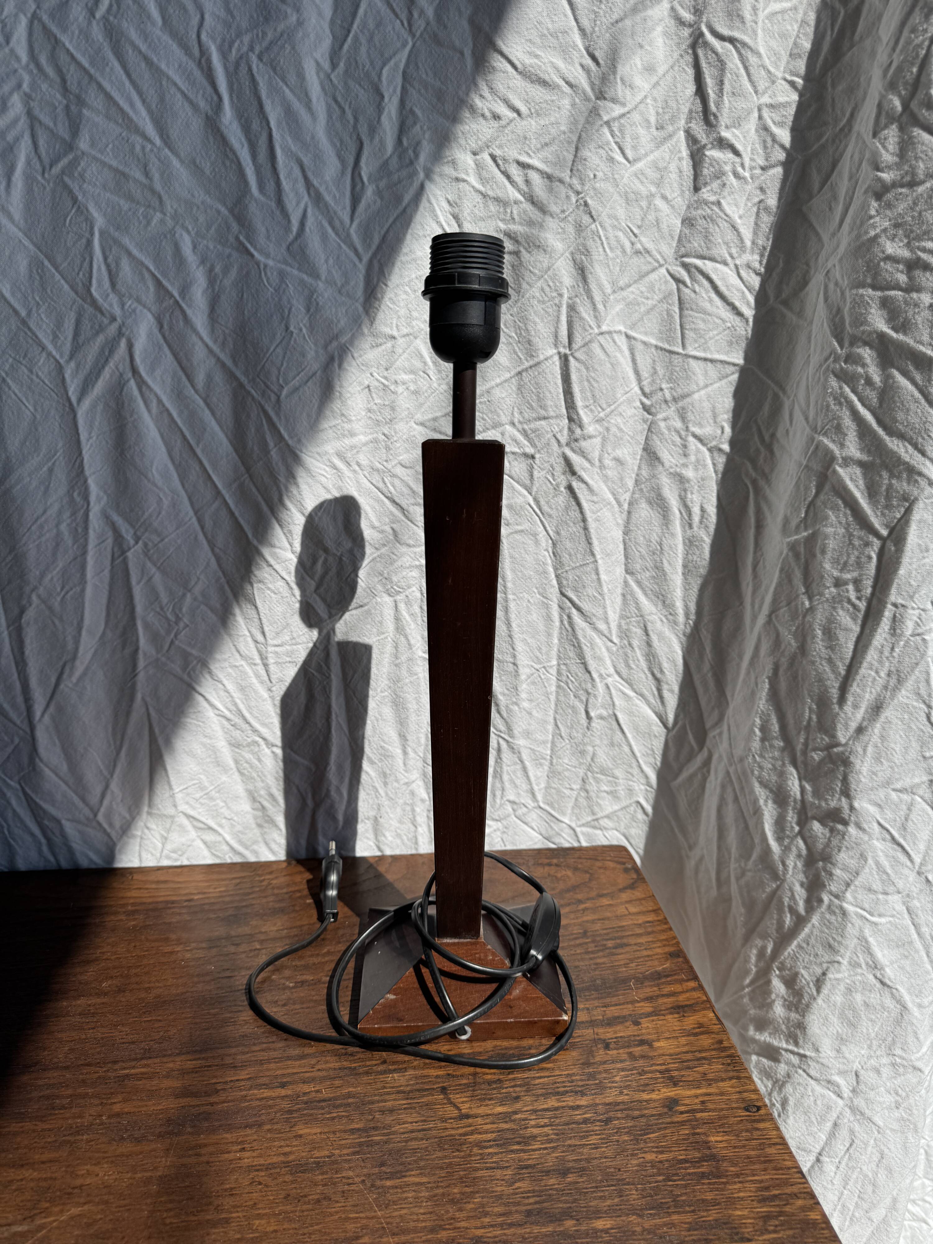 Vintage wooden designer lamp base H43