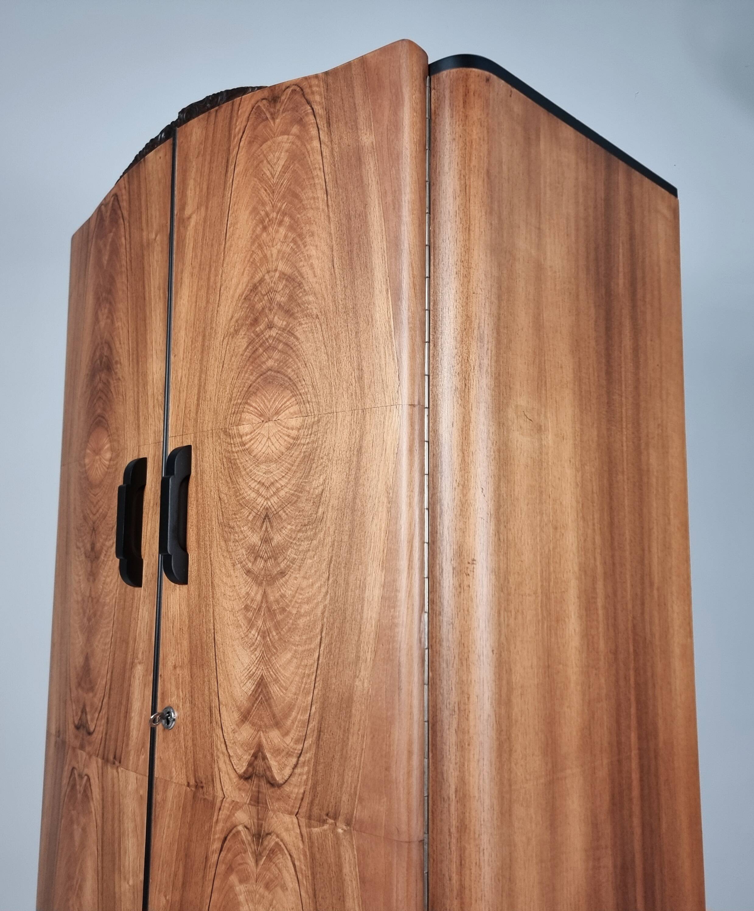 Art Deco Walnut Wardrobe, 1970s