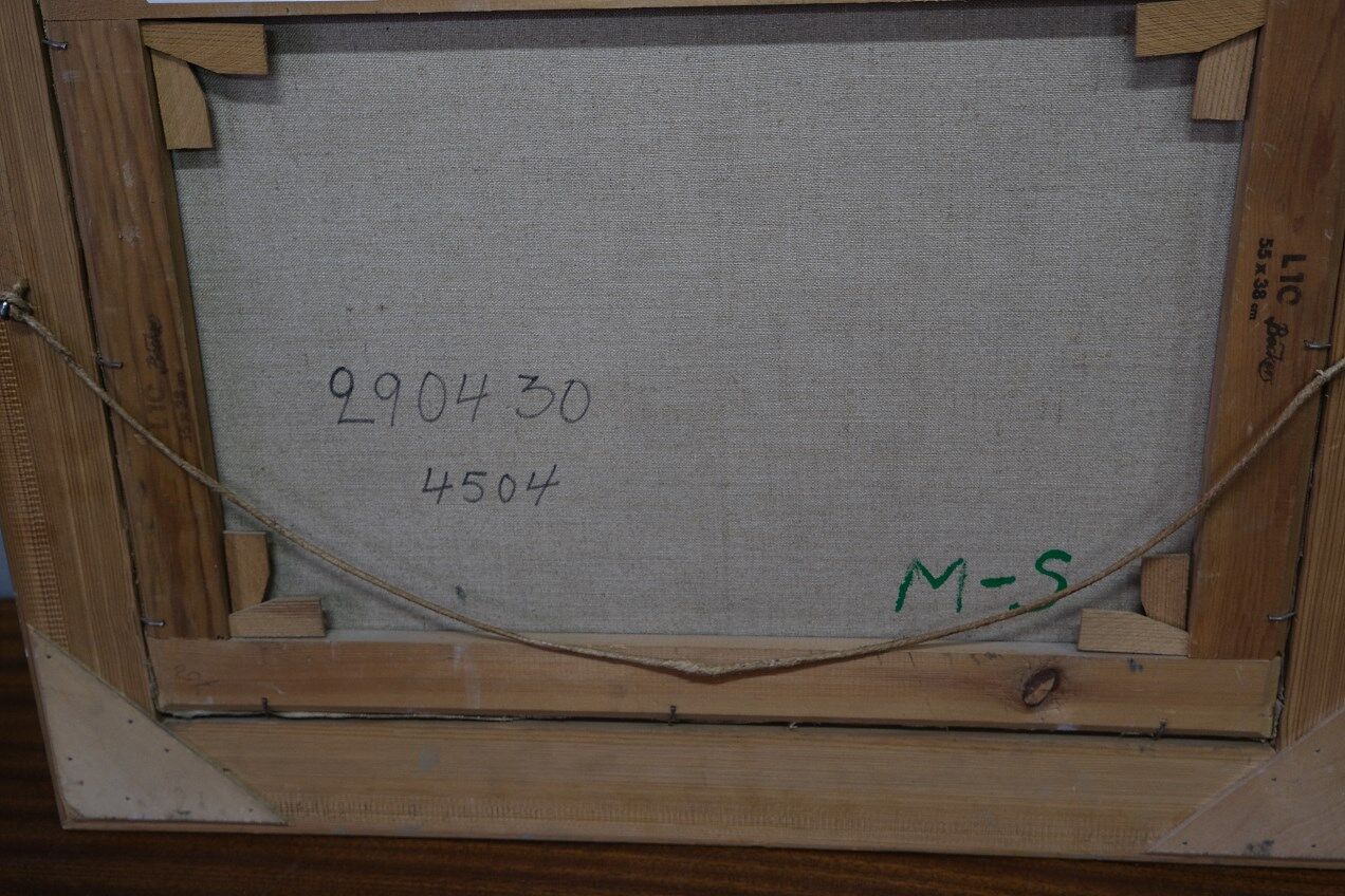 eva holmberg-jacobsson, swedish modern painting, 1960s, oil on canvas