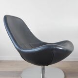 Pair of Tirup Ikea leather armchairs