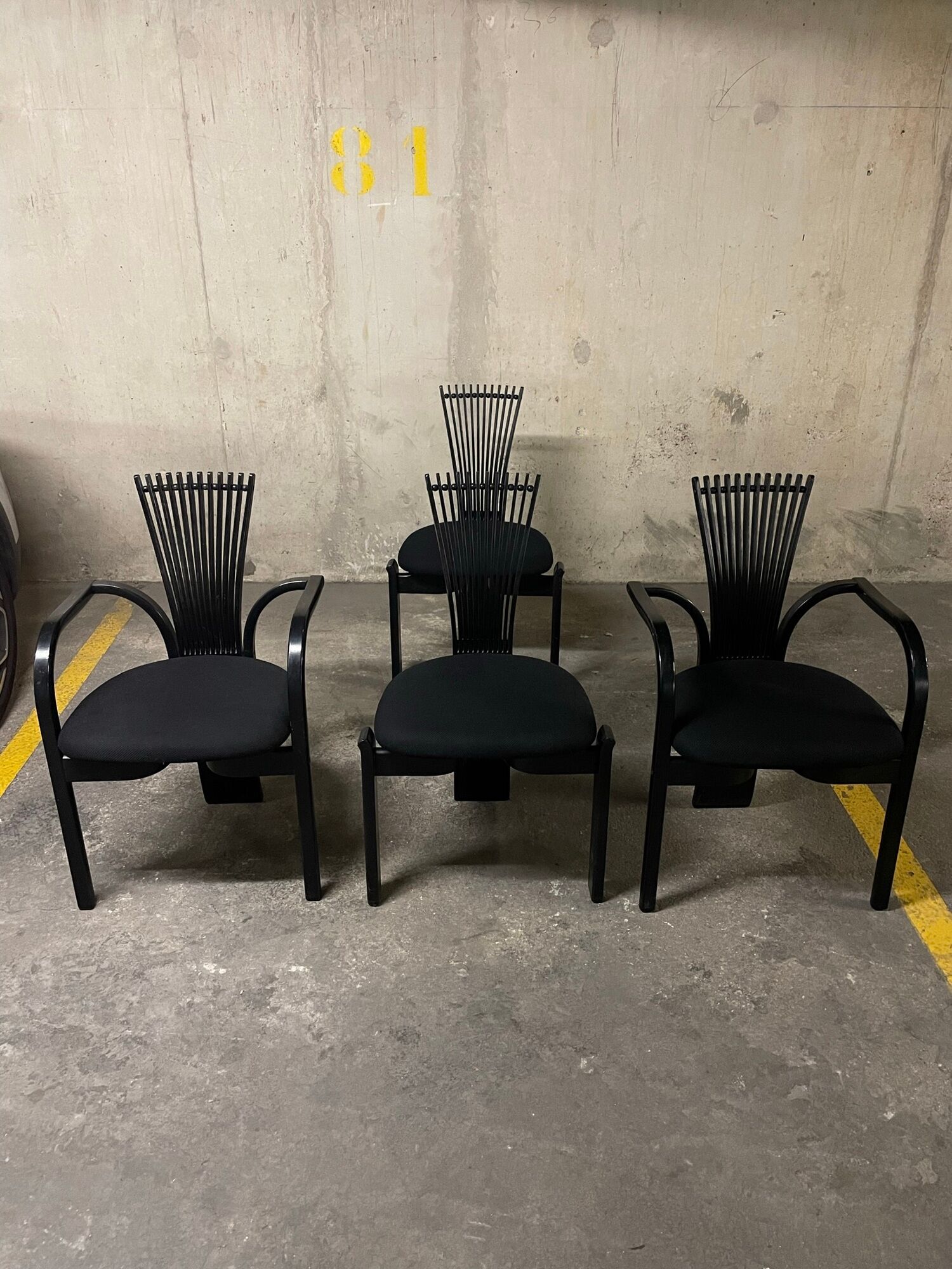 Set of 2 armchairs and 2 chairs "Totem", Torstein Nilsen, Westnofa 1980