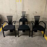 Set of 2 armchairs and 2 chairs "Totem", Torstein Nilsen, Westnofa 1980