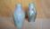 Pair of Denbac style flamed stoneware vases, small vintage vase, flower pot