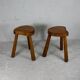 Pair of brutalist stools, France, circa 1960