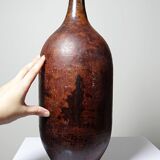 Grand vase potiche décoratif en métal vintage design minimaliste