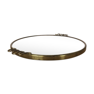 33cm brass hooping mirror tray