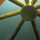 Mid-century 8-arm brass & glass chandelier