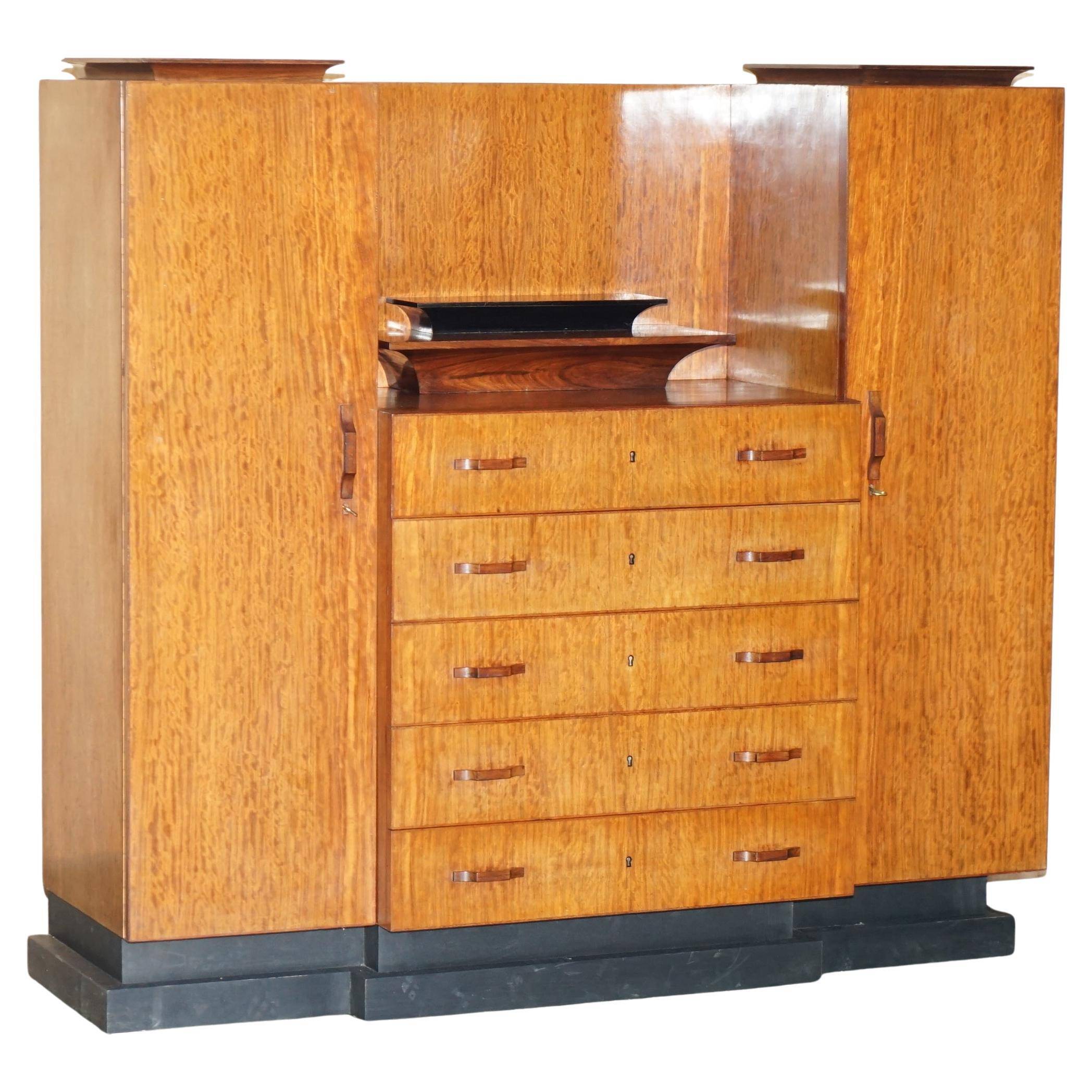 Art Deco Double Wardrobe Chest of Drawers 1920
