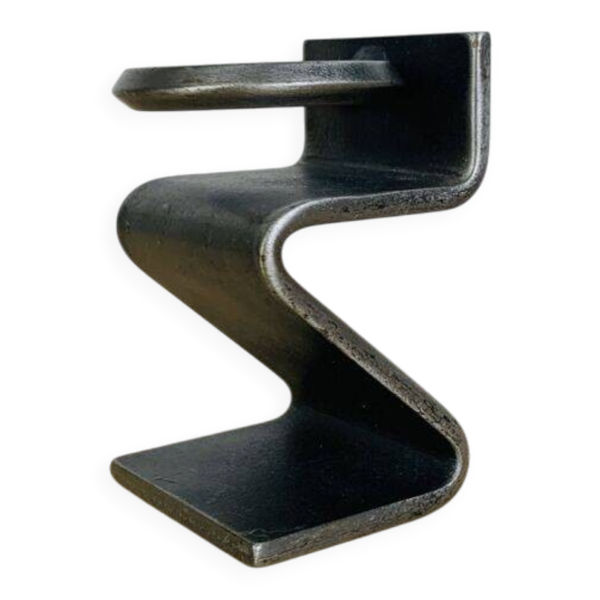 Brutalist wrought iron candlestick "Z"