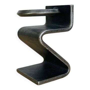 Bougeoir brutaliste fer forgé "Z"