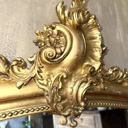 19th-century gilded antique pediment mirror
