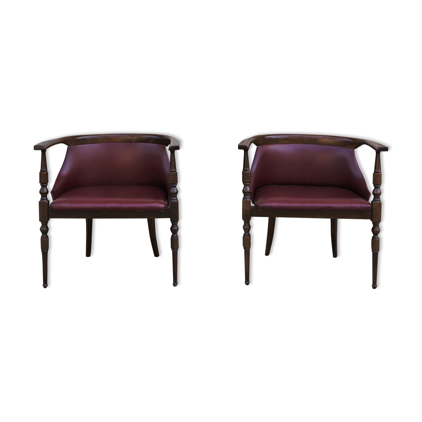 Wooden office chairs, 1950s, set of 2