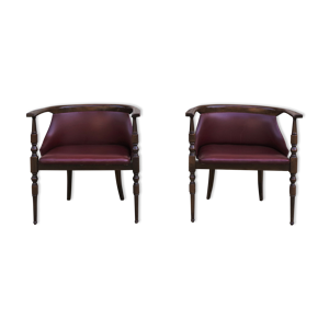 Chaises de bureau en bois, 1950s, set de 2
