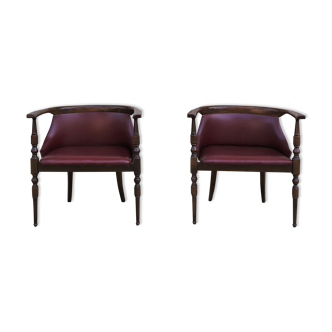 Wooden office chairs, 1950s, set of 2
