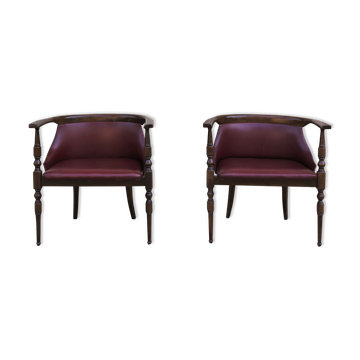Wooden office chairs, 1950s, set of 2