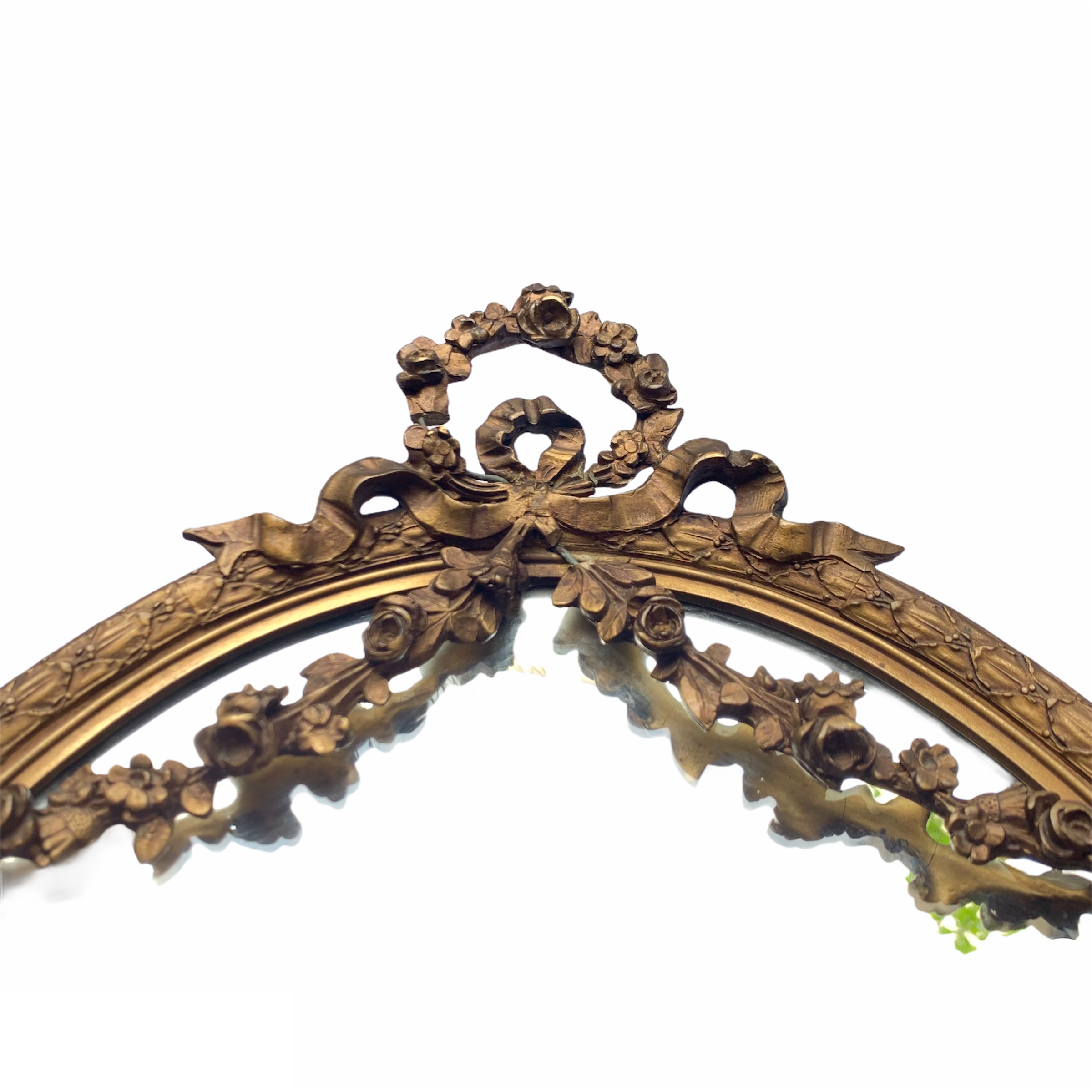 Oval mirror with flower garlands  31x45cm