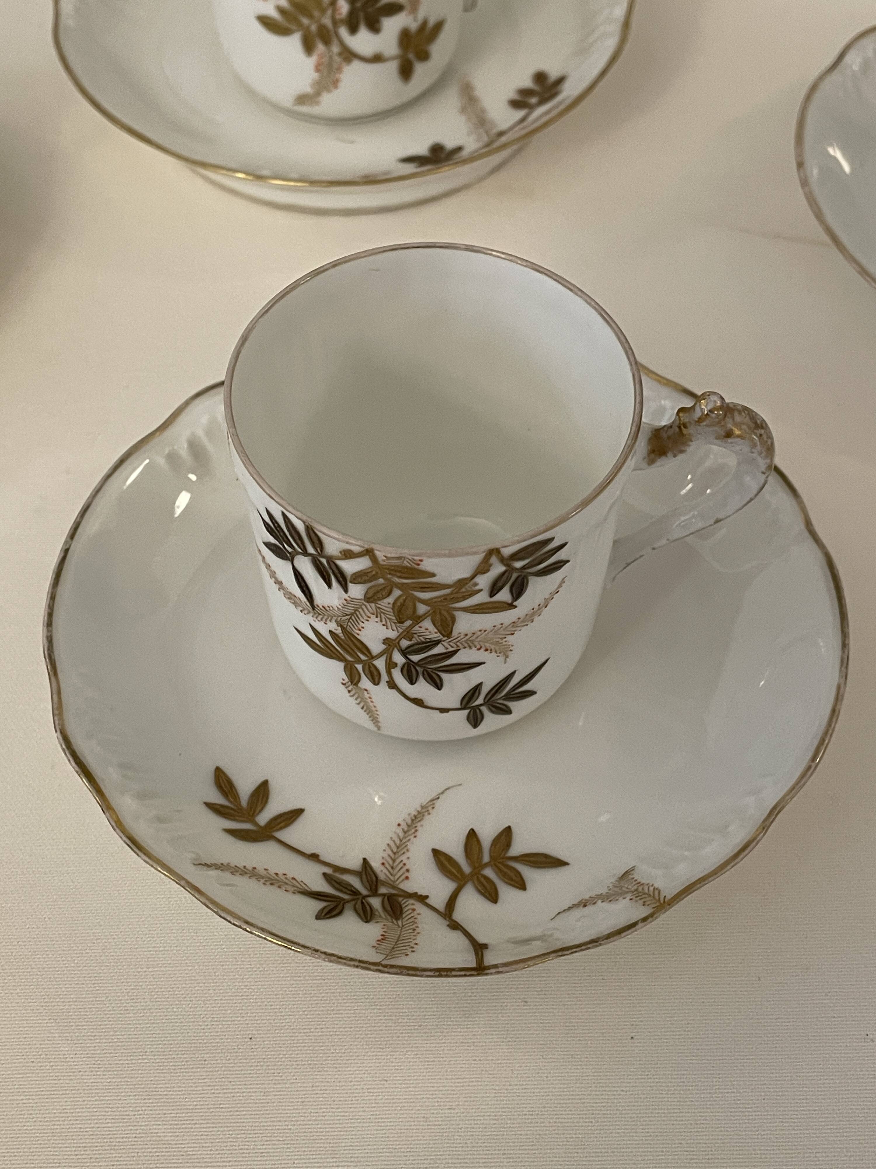 Coffee service Limoges Léon Sazerat 19th century - 12 cups
