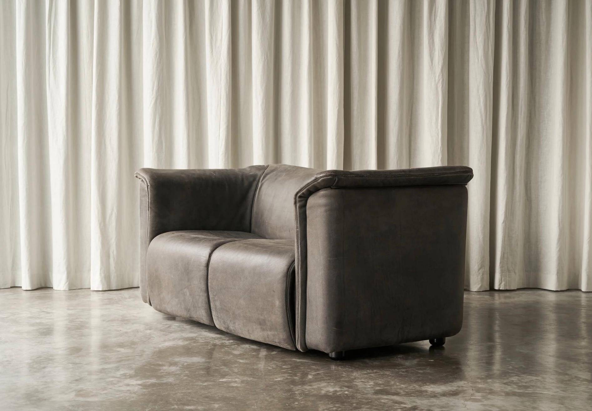 Sofa Karl Wittmann in patinated leather, 1980s