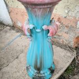 Vase and its ceramic pedestal by Delfin MASSIER circa 1890