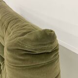 Vintage 2 and 3 seater green velvet togo set