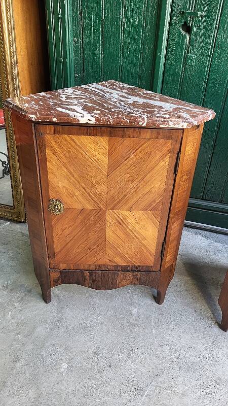 Pair of corner cabinets louis xvi corner furniture from the 18th century with a top ma