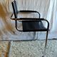 Bauhaus chair in chrome metal and leather - mid 20th century.