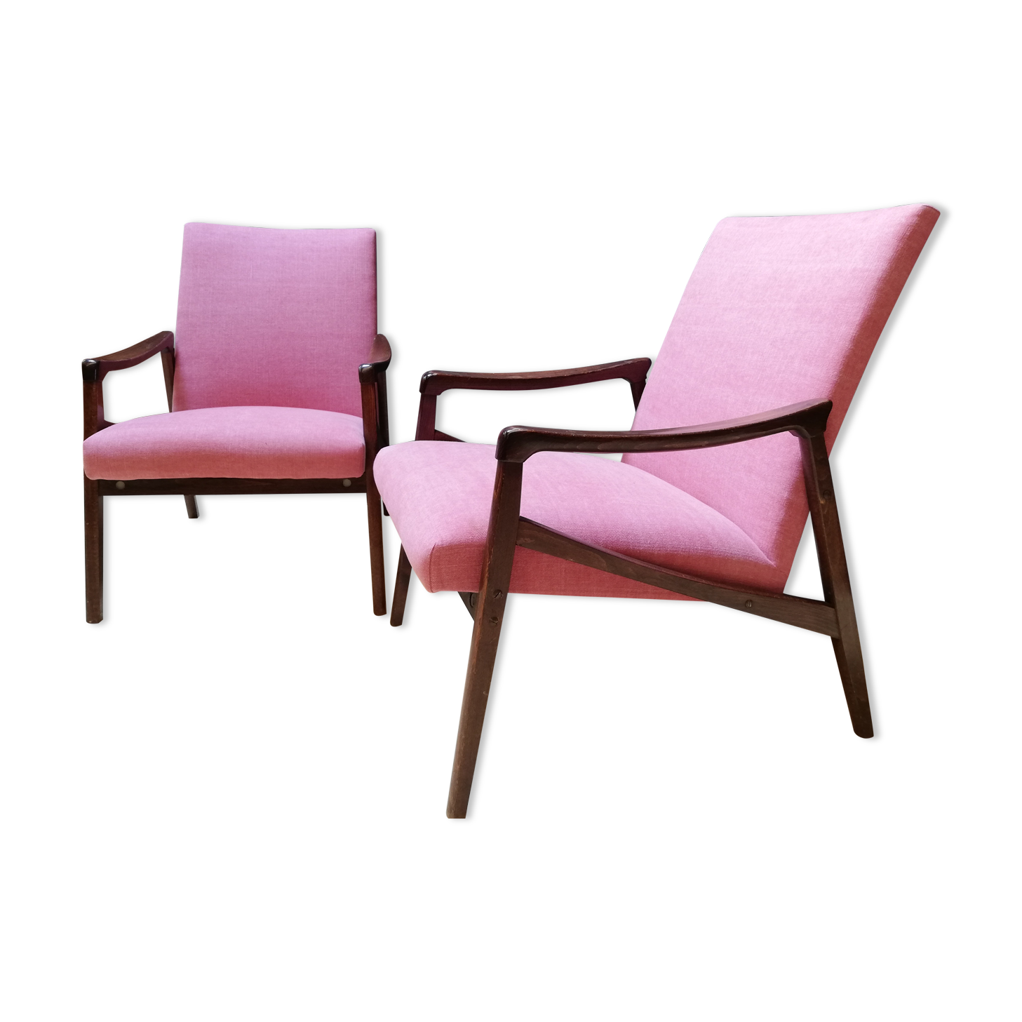 Pair of armchairs pink, czech