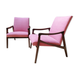 Pair of armchairs pink, czech