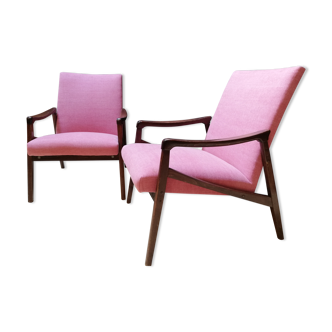 Pair of armchairs pink, czech