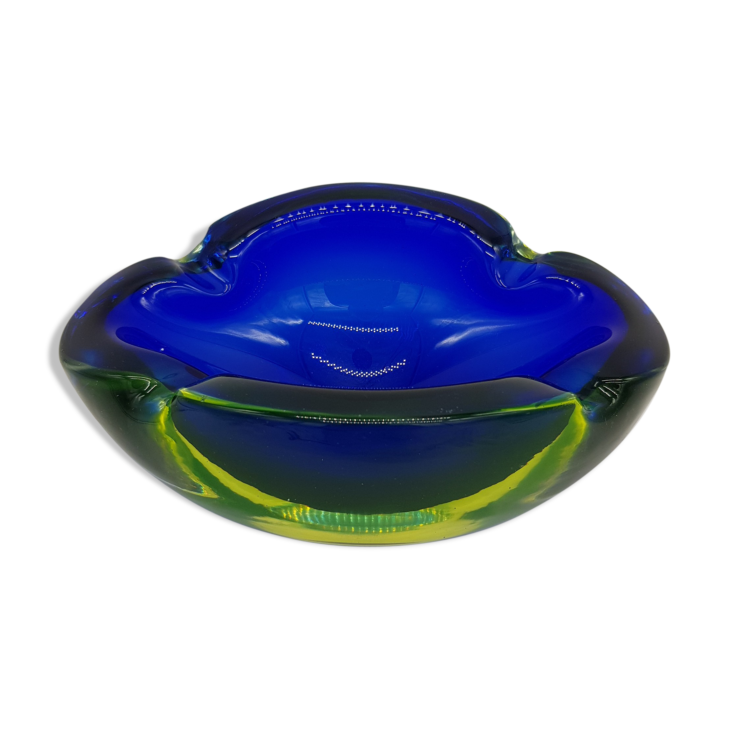 Empty ashtray geode pocket blue Sommerso
