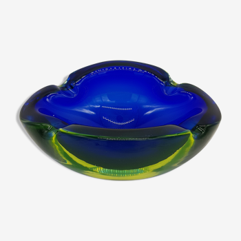 Empty ashtray geode pocket blue Sommerso