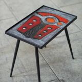 2 nesting varnished ceramic coffee tables - the brothers jean & robert cloutier 1950