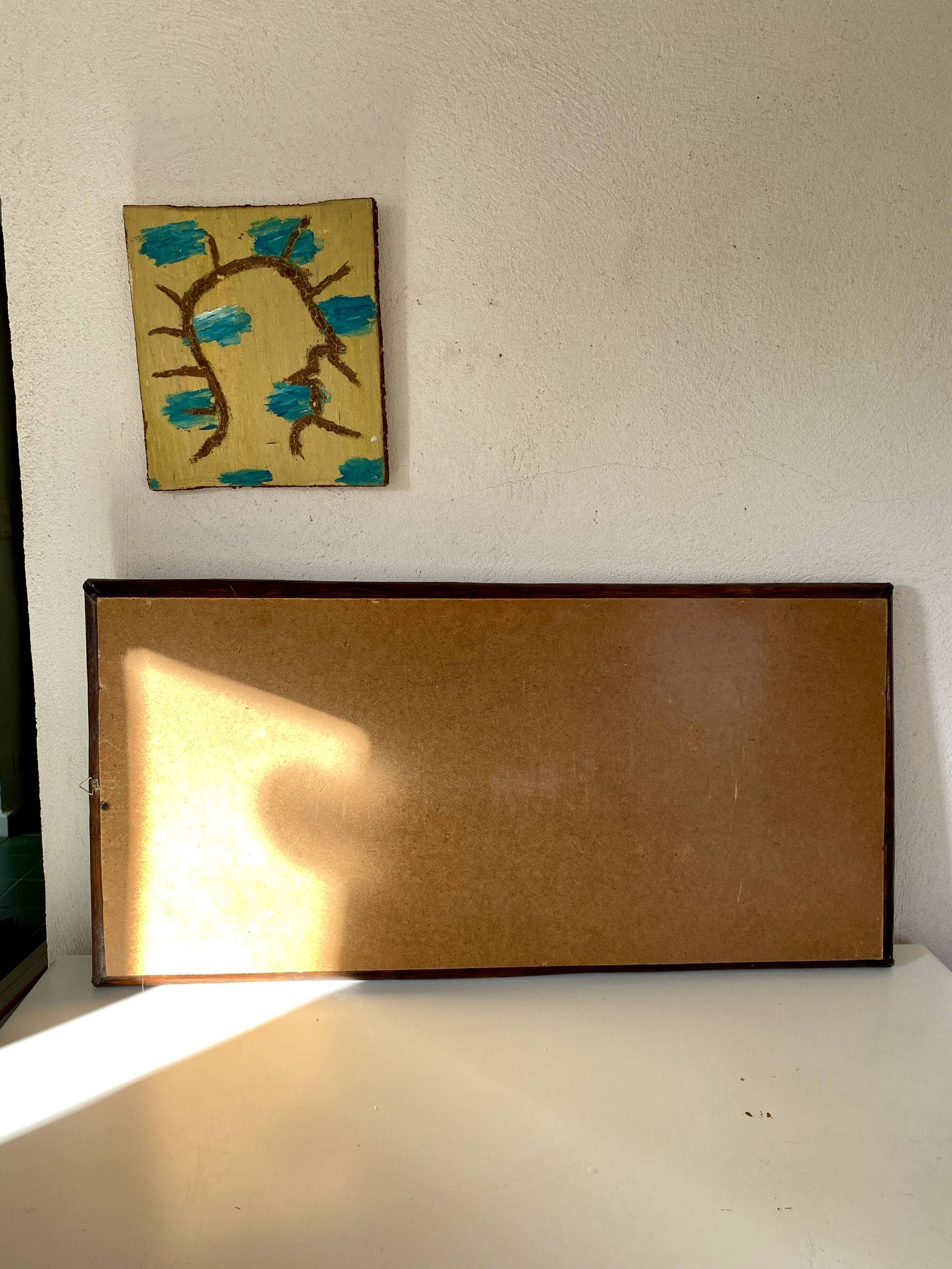 Miroir bois 37x60 cm, années 80